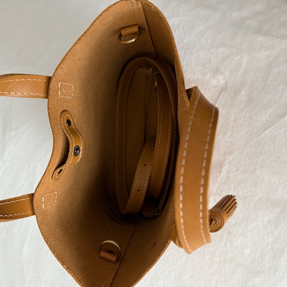 EUC Portland Leather Mini Crossbody Tote Mango - Picture 6 of 6